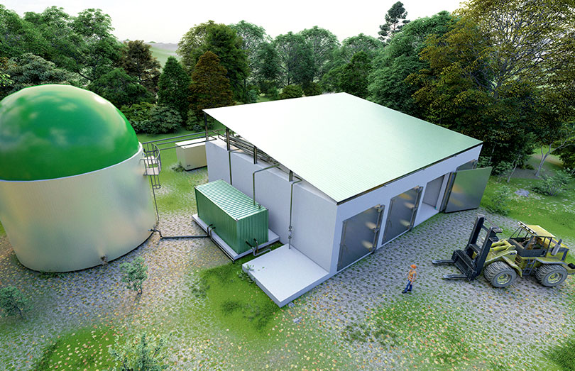 Compact Biogas Plant for Digestion (Dry Matter 20-55%)